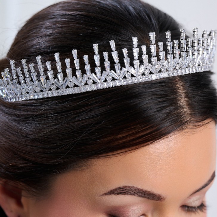 Millennium Cubic Zirconia Crystal Wedding Tiara