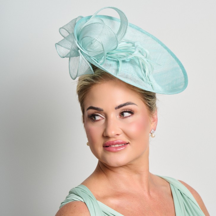 Mintgrün große Sinamay Scheibe Hochzeit Fascinator