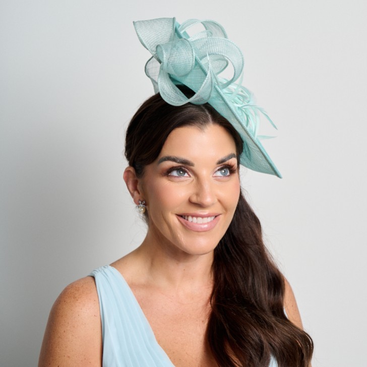 Mintgrün große Sinamay Scheibe Hochzeit Fascinator
