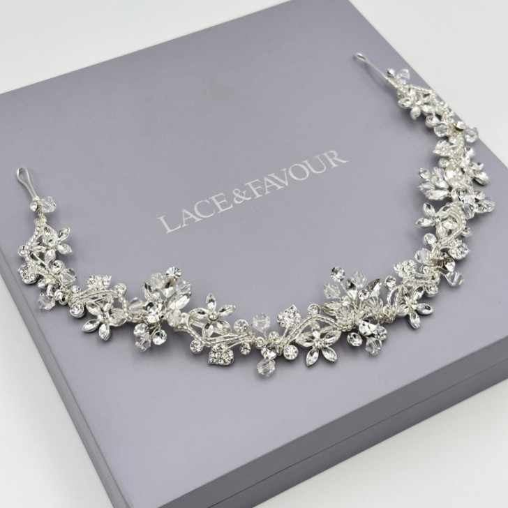 Nadine Floral Crystal and Diamante Hair Vine