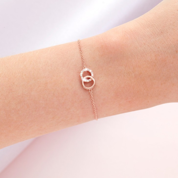 Olivia Burton Bejewelled Rose Gold Interlink Kettenarmband