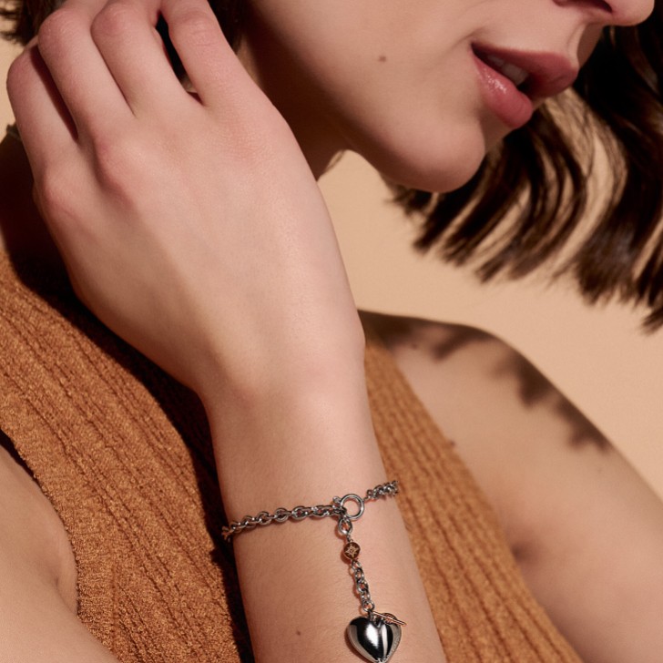 Olivia Burton Knoten Herz Silberarmband