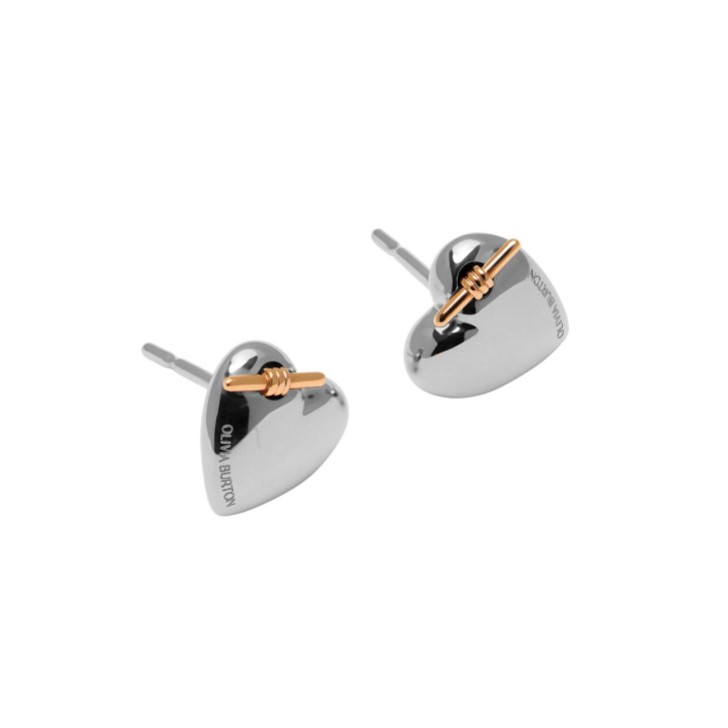 Olivia Burton Knoten Herz Silber Ohrstecker