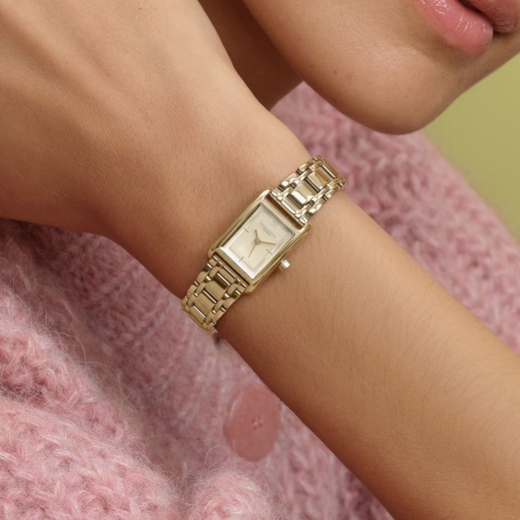 Olivia Burton Mini Grove 16mm Gold Rectangle Armbanduhr
