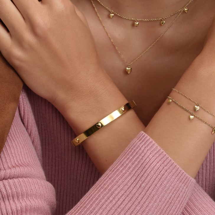 Olivia Burton Mini Herz Armreif vergoldet