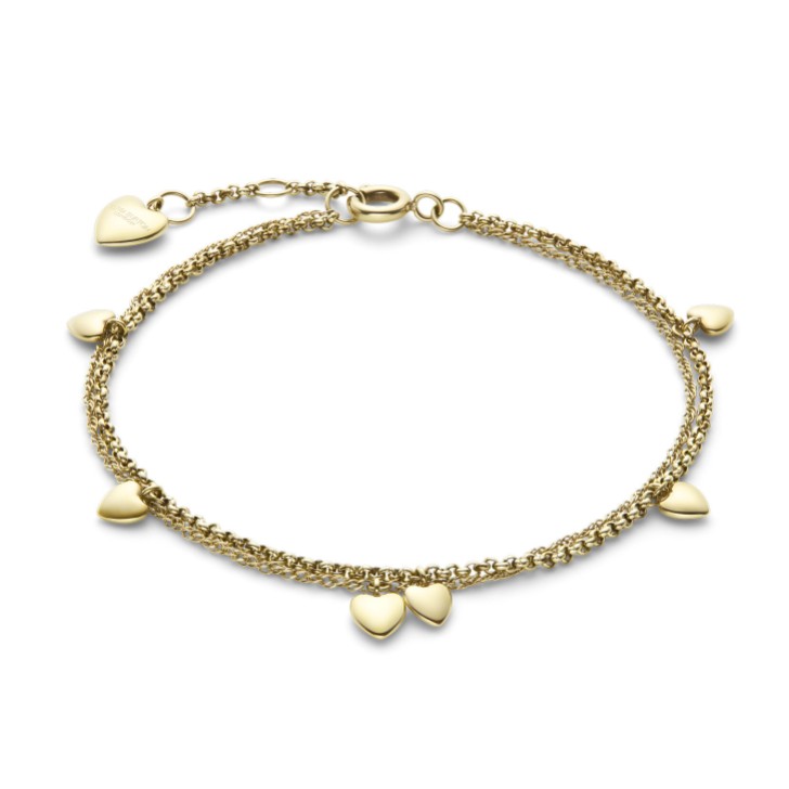 Olivia Burton Mini Heart Gold Plated Double Chain Bracelet
