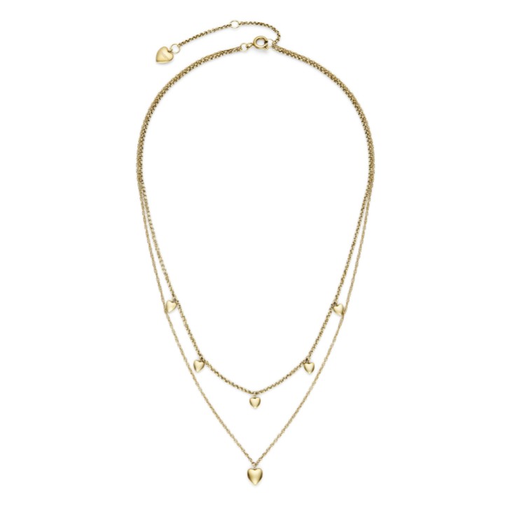 Olivia Burton Mini Heart Gold Plated Double Chain Necklace