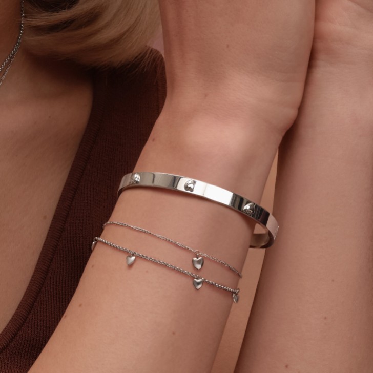 Olivia Burton Mini-Herz-Armreif Silber-Ton