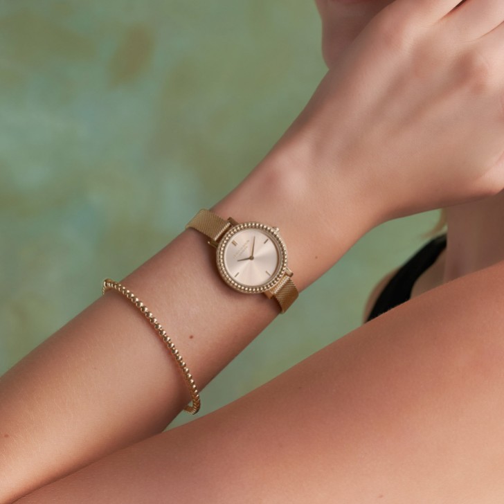 Olivia Burton Vintage Perle 30mm Gold Mesh Uhr
