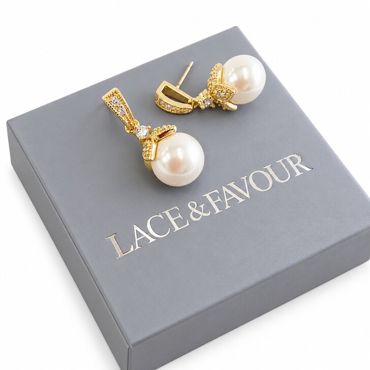 Brincos de noiva Opulence Pearl (dourados)