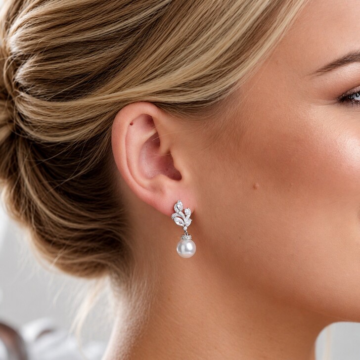 Panama Vintage Inspired Crystal and Pearl Earrings