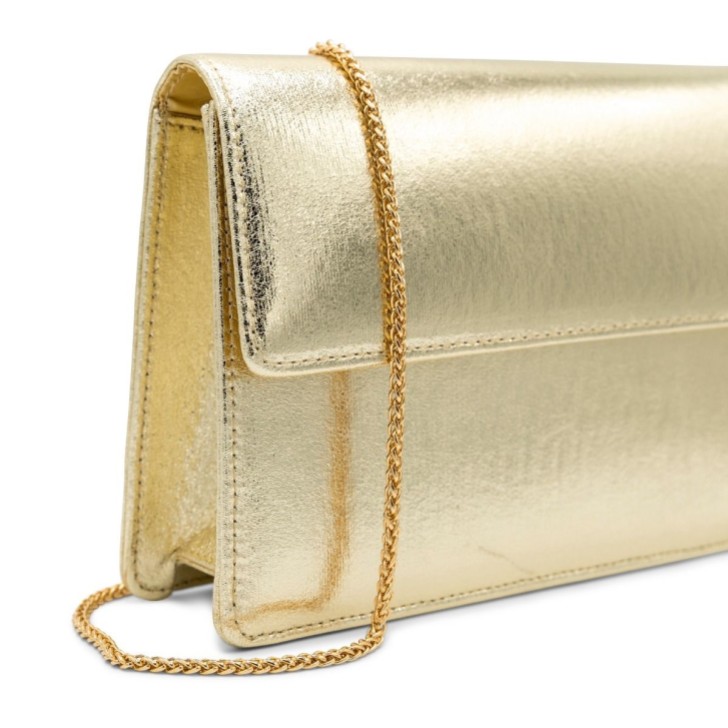 Paradox London Darlene Champagner Metallic Clutch Tasche