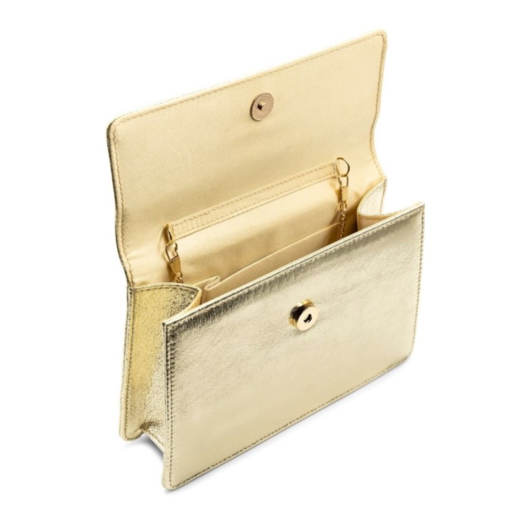 Paradox London Darlene Champagner Metallic Clutch Tasche