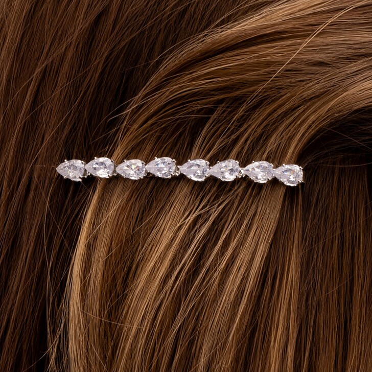 Perfect Bridal Pinces à cheveux de mariée en argent monocristallin, lot de 2 pièces