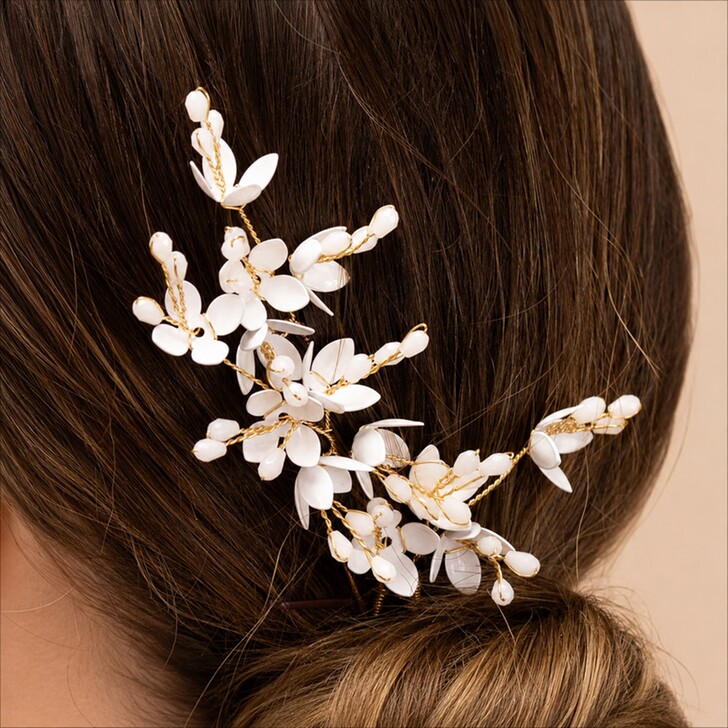 Perfect Bridal 3 Piece Set of Ivory Floral Bridal Hair Pins