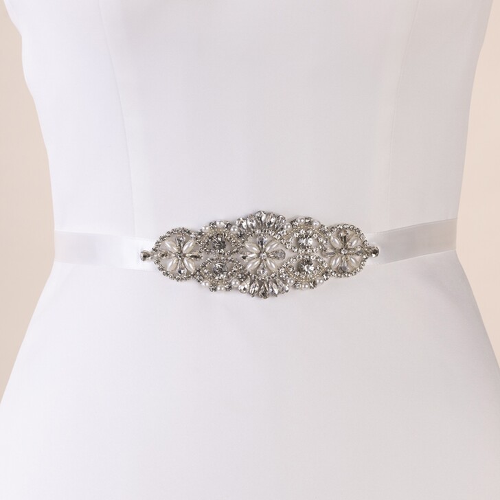 Perfect Bridal Antonia Crystal and Pearl Wedding Dress Belt