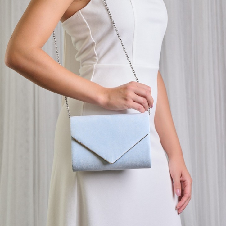 Perfect Bridal Bea Blaue Wildleder Umschlagtasche