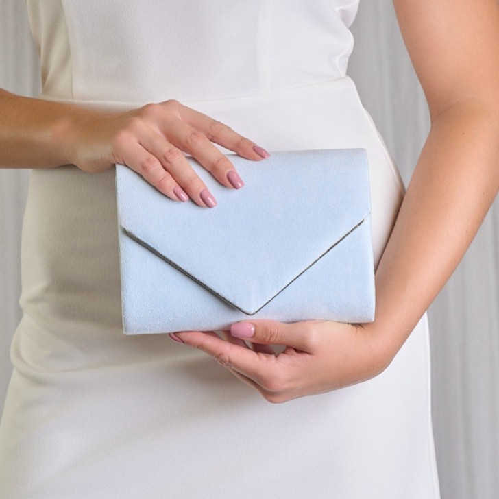 Perfect Bridal Bea Blaue Wildleder Umschlagtasche