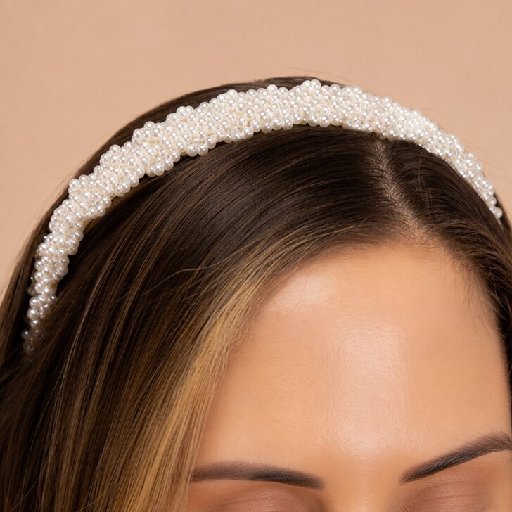 Perfect Bridal Classic Ivory Big Pearl Bridal Headband