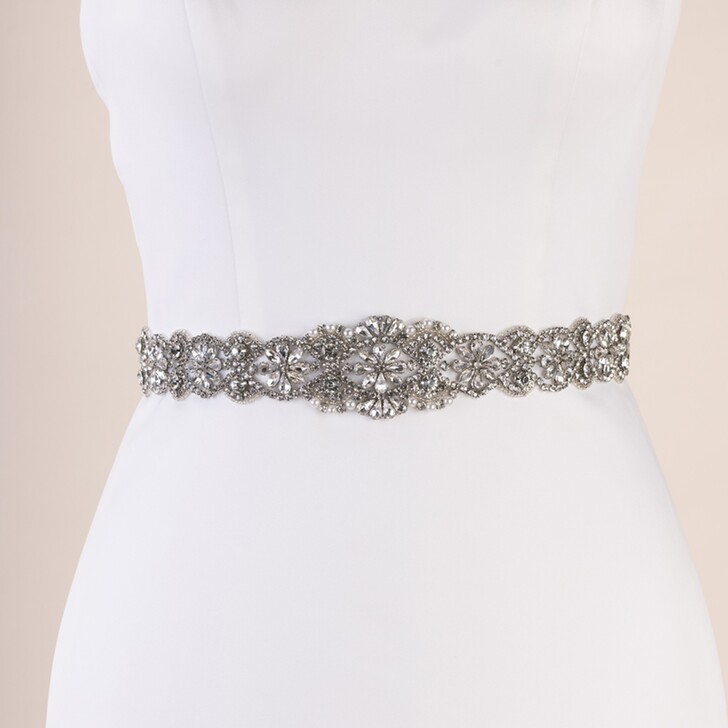 Perfect Bridal Emmy Vintage Inspired Crystal and Beaded Dress Belt