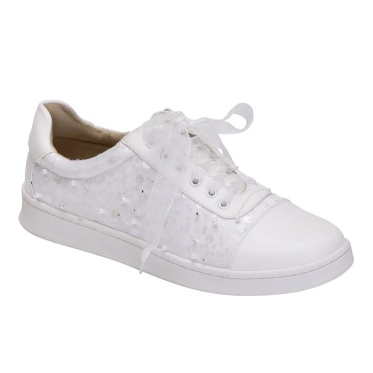 Perfect Bridal Fleur Ivory Sequin Embellished Bridal Sneakers