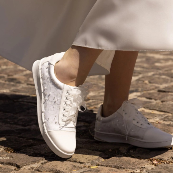 Perfect Bridal Fleur Ivory Sequin Embellished Bridal Sneakers