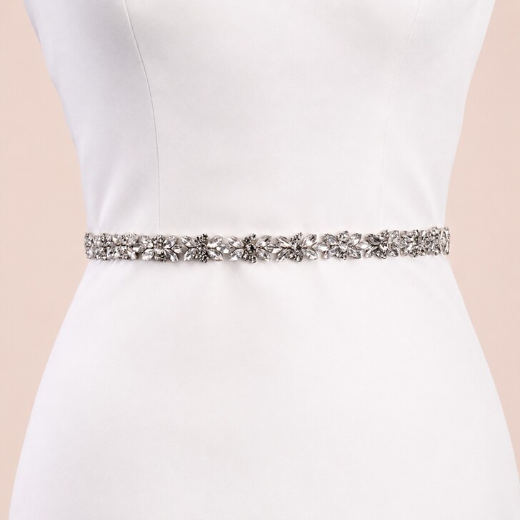 Perfect Bridal Gabrielle Slim Kristall-verzierter Hochzeitsgürtel