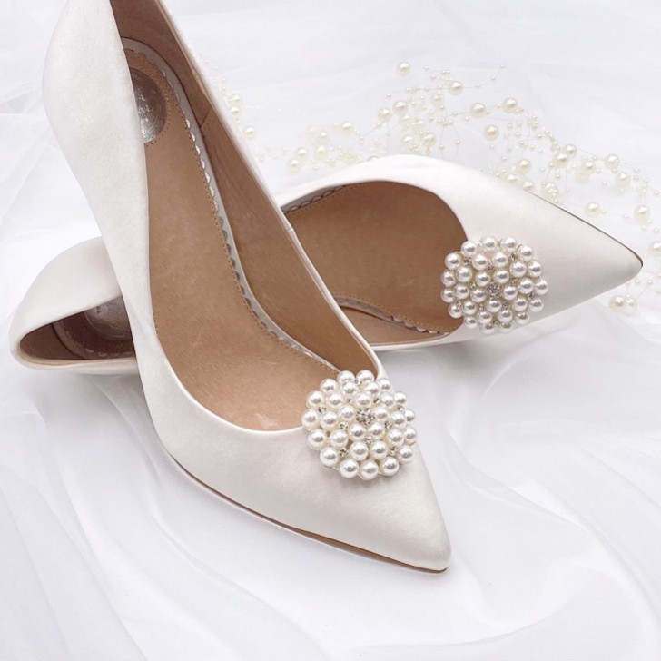 Perfect Bridal Guava Pearl Embellished Brooch Shoe Clips