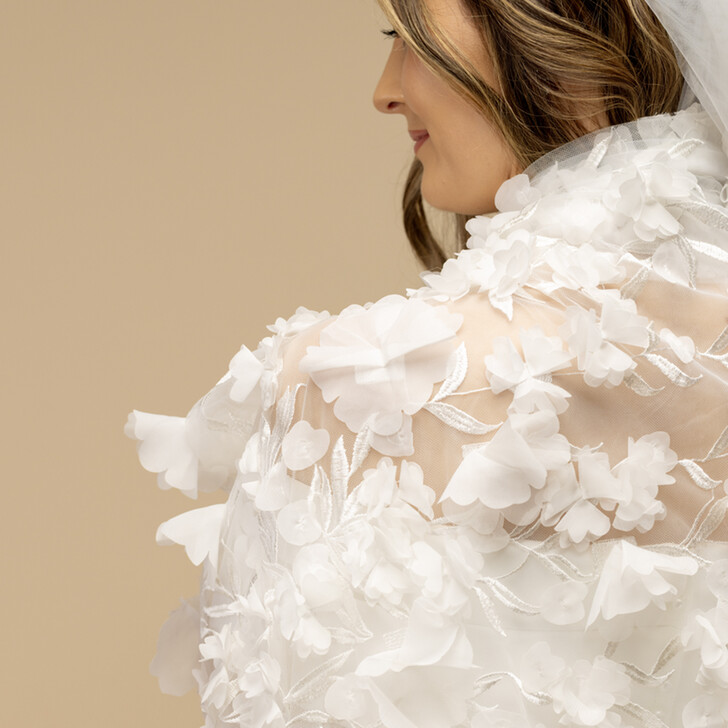 Perfect Bridal Ivory 3D Floral Cathedral Length Veil