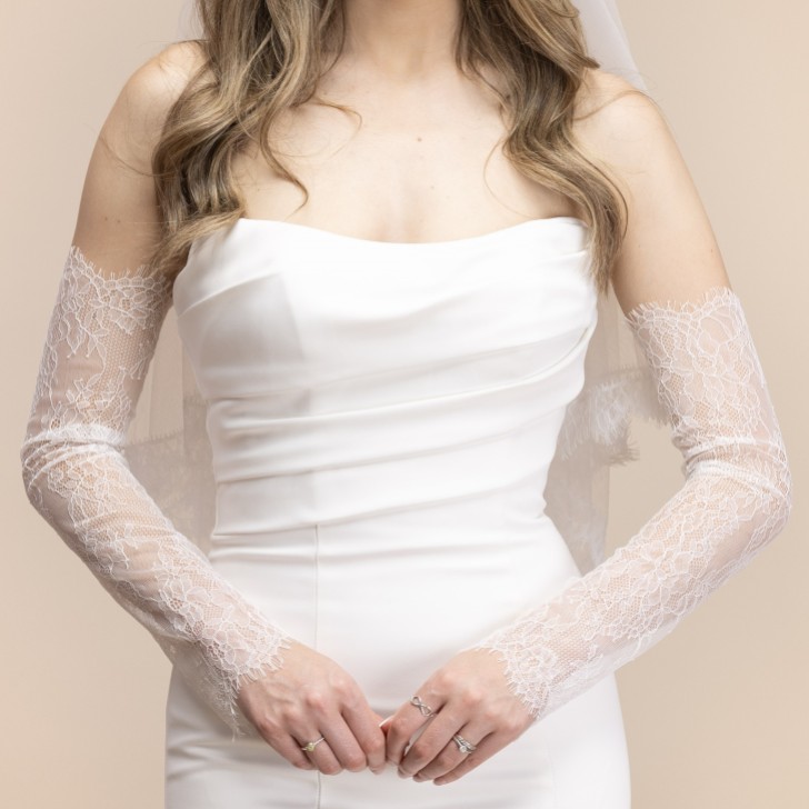 Perfect Bridal Ivory Delicate Chantilly Lace Sleeves