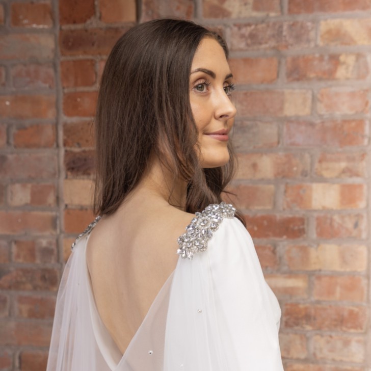 Perfect Bridal Velo a cuffia avorio con diamanti