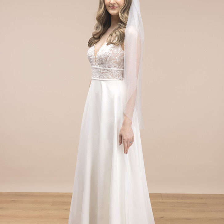 Perfect Bridal Ivory Single Tier Iridescent Sparkling Veil