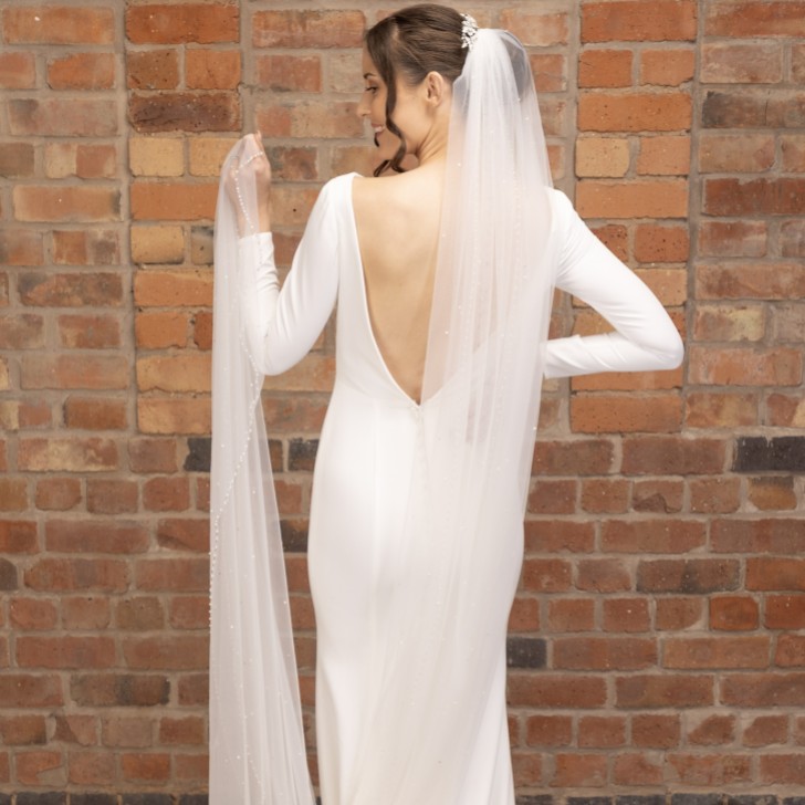 Perfect Bridal Ivory Single Tier Pearl and Diamante Cathedral Veil