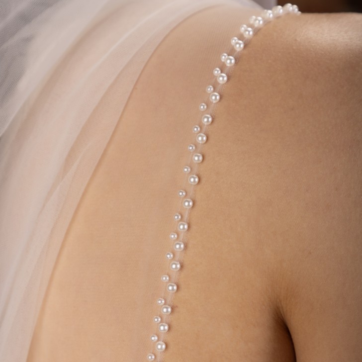 Perfect Bridal Ivory Single Tier Pearl Edge Cathedral Veil