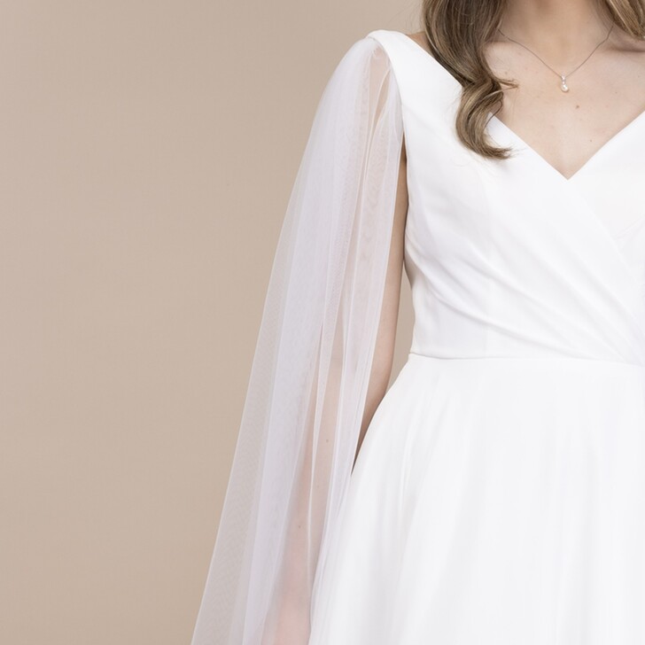 Perfect Bridal Ivory Tulle Angel Wing Veil Cape