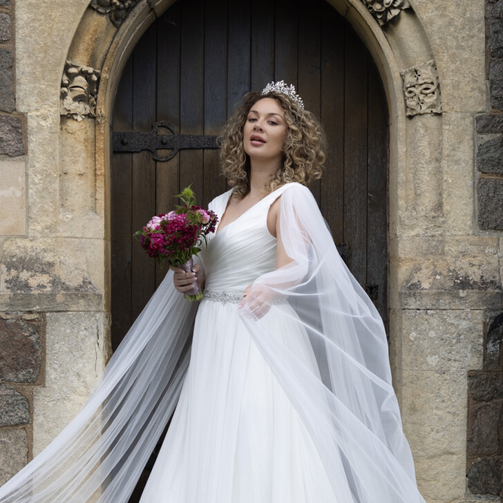 Perfect Bridal Ivory Tulle Angel Wing Veil Cape