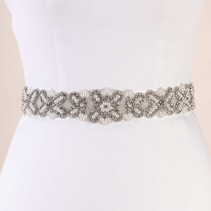 Perfect Bridal Lola Pearl and Crystal Embellished Dress Belt