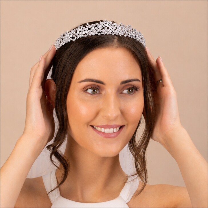Perfect Bridal Marquise Crystal Floral Design Classic Tiara