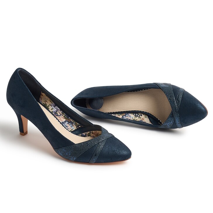 Perfect Bridal Nellie Navy Snakeskin Detail Court Shoes