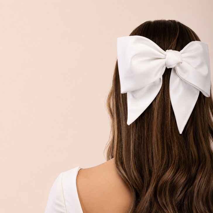 Perfect Bridal Oversized Ivory Bridal Hair Bow Clip