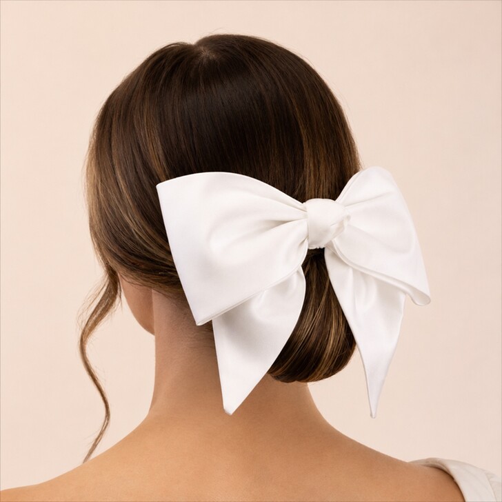 Perfect Bridal Oversized Ivory Bridal Hair Bow Clip