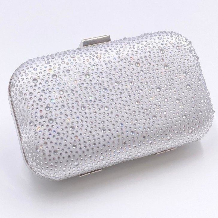 Perfect Bridal Sammy Silberne kristallbesetzte Clutch-Tasche