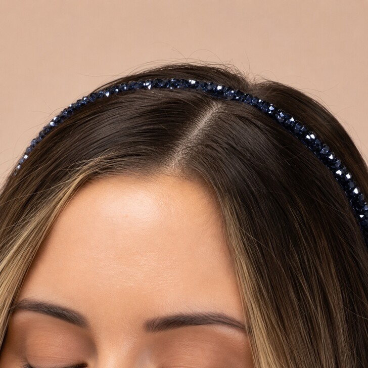 Perfect Bridal Shimmering Navy Beaded Bridal Headband