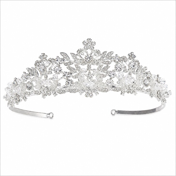Perfect Bridal Silver Shimmering Crystal & Beaded Bridal Tiara