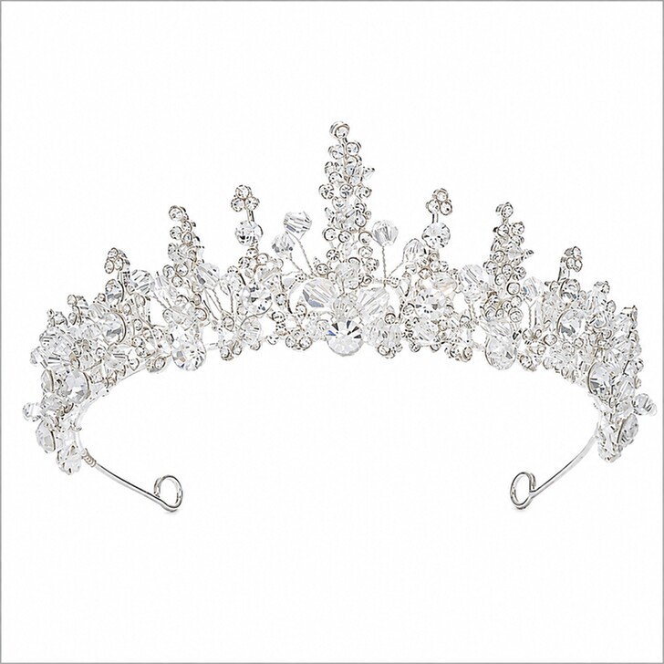 Perfect Bridal Silver Sparkling Crystal & Beaded Bridal Tiara