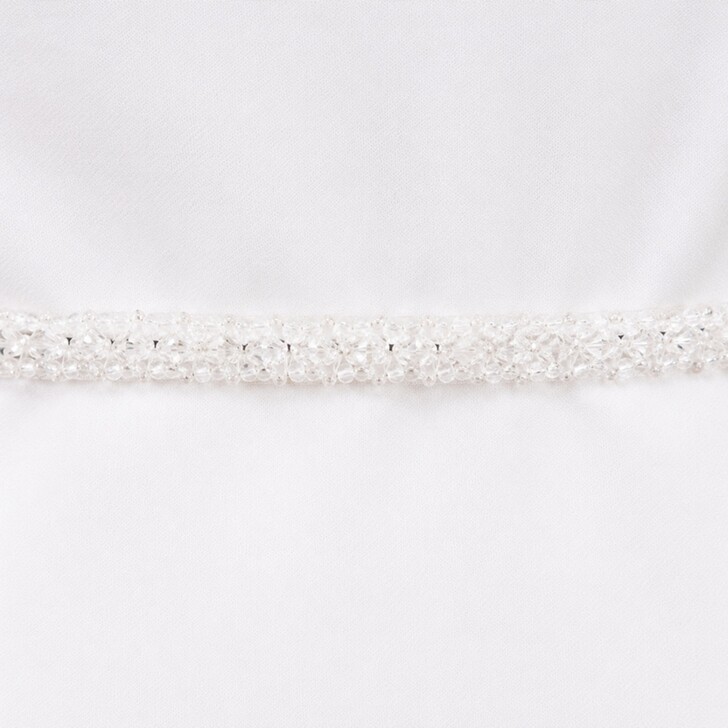 Perfect Bridal Slim Clear Beaded Floral Design Bridal Belt