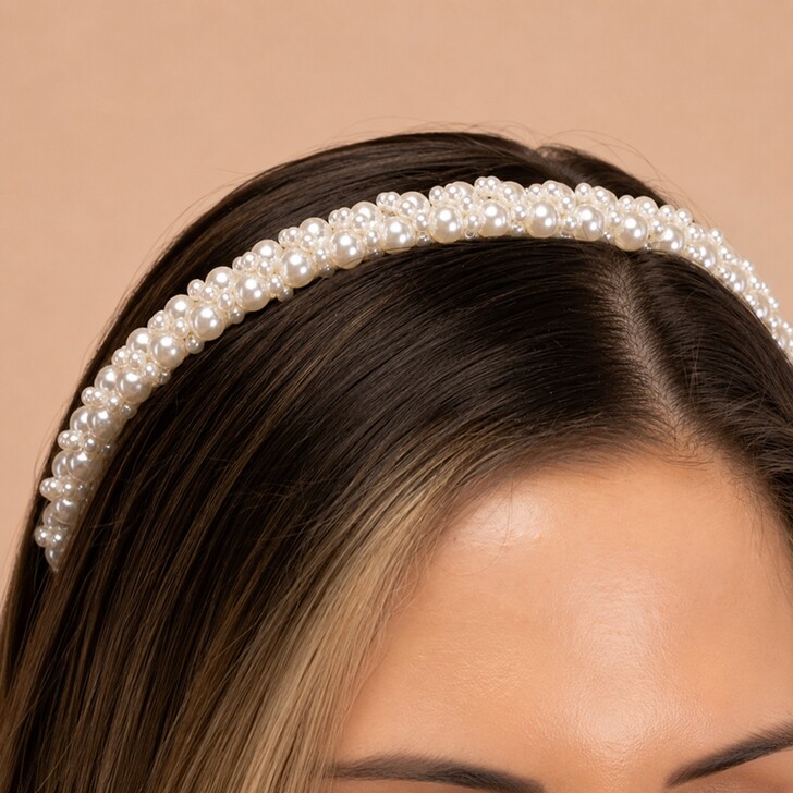Perfect Bridal Slim Ivory Pearl Bridal Headband