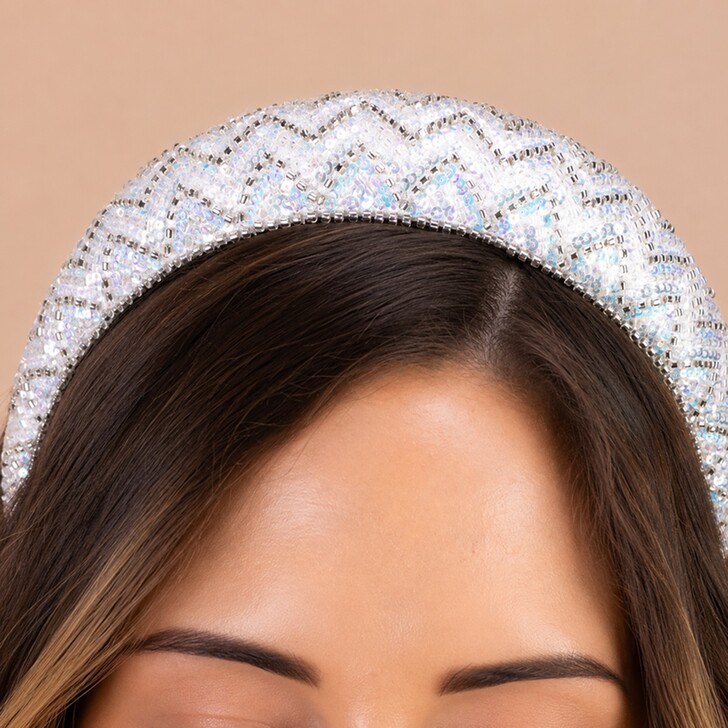 Perfect Bridal Sophisticated Ivory & Silver Beaded Bridal Headband