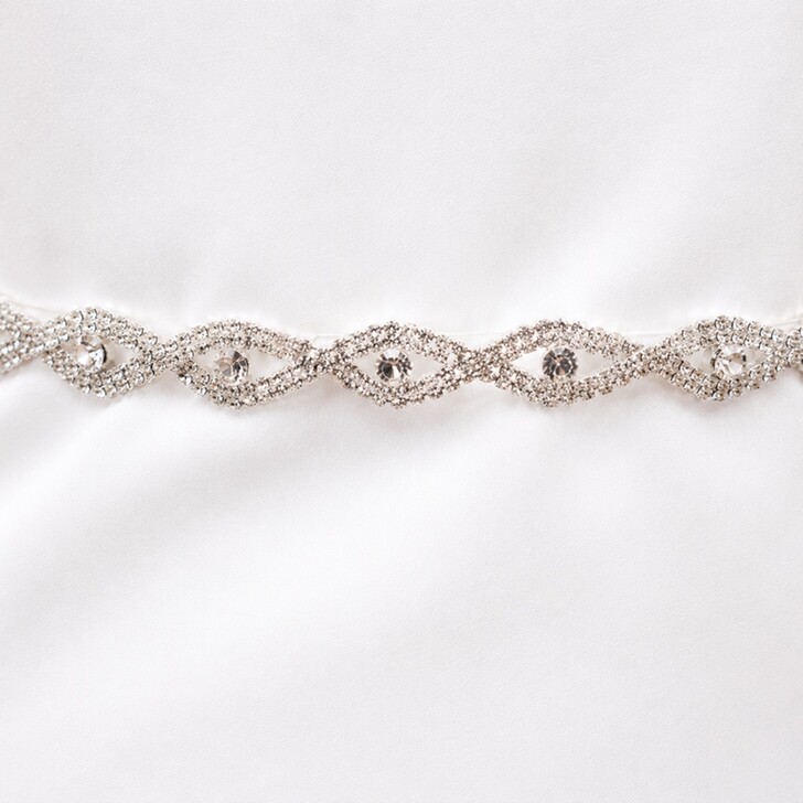 Perfect Bridal Sparkling Diamante Oval Shaped Bridal Belt