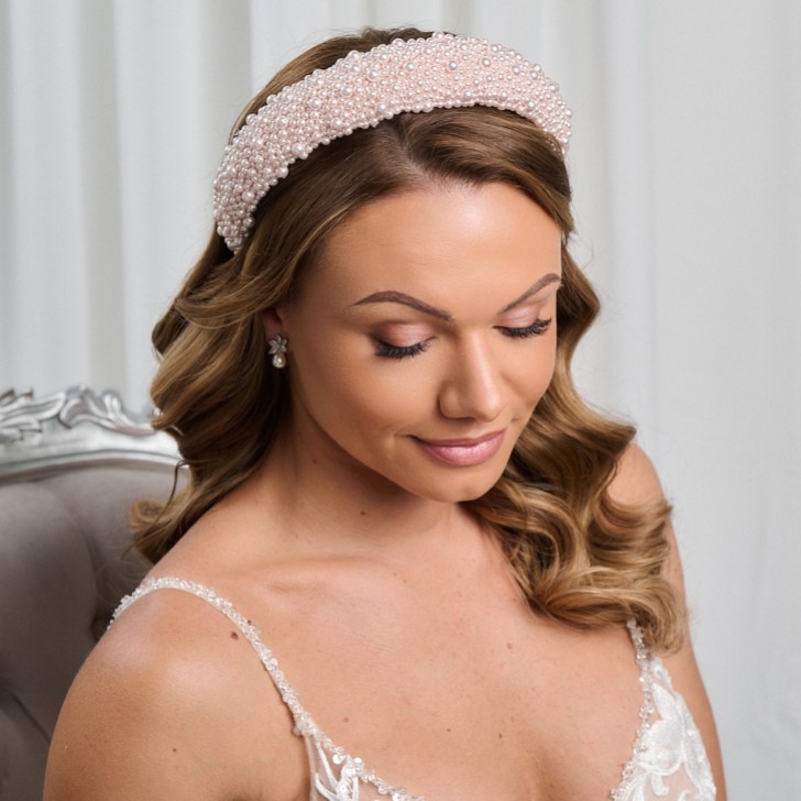 Persephone Blush Chunky Pearl Stirnband
